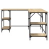 Bureau chêne sonoma 139x139x75 cm bois d'ingénierie 