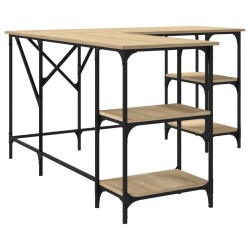 Bureau chêne sonoma 139x139x75 cm bois d'ingénierie 