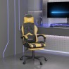Chaise de jeu avec repose-pied Noir et doré Similicuir 