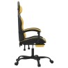 Chaise de jeu avec repose-pied Noir et doré Similicuir 