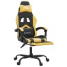 Chaise de jeu avec repose-pied Noir et doré Similicuir 
