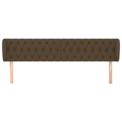 Tête de lit avec oreilles Marron foncé 183x23x78/88 cm Tissu 