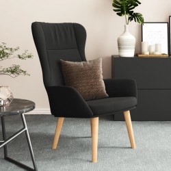 Chaise de relaxation Noir Tissu 