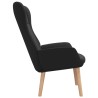 Chaise de relaxation Noir Tissu 