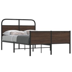 Cadre de lit sans matelas 135x190 cm chêne marron 