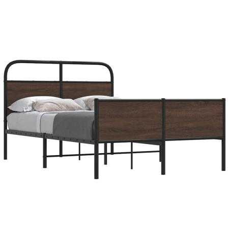 Cadre de lit sans matelas 135x190 cm chêne marron 