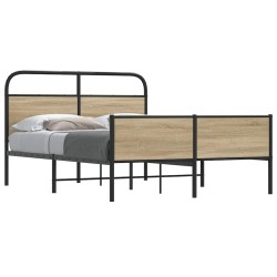 Cadre de lit sans matelas 135x190 cm chêne sonoma 