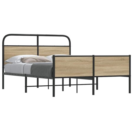 Cadre de lit sans matelas 135x190 cm chêne sonoma 
