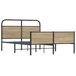 Cadre de lit sans matelas 135x190 cm chêne sonoma 