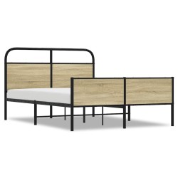 Cadre de lit sans matelas 135x190 cm chêne sonoma 