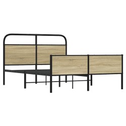 Cadre de lit sans matelas 135x190 cm chêne sonoma 