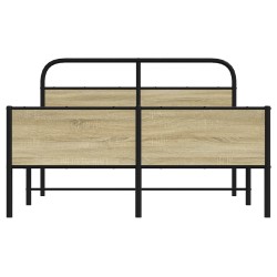 Cadre de lit sans matelas 135x190 cm chêne sonoma 