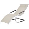 Chaise longue avec oreiller Aluminium et textilène Crème 