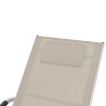 Chaise longue avec oreiller Aluminium et textilène Crème 