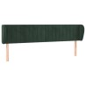 Tête de lit avec oreilles Vert foncé 203x23x78/88 cm Velours 