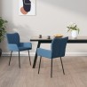 Chaises à manger lot de 2 bleu tissu 