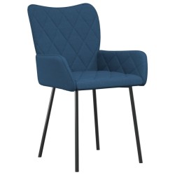 Chaises à manger lot de 2 bleu tissu 