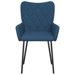 Chaises à manger lot de 2 bleu tissu 