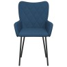 Chaises à manger lot de 2 bleu tissu 