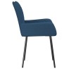 Chaises à manger lot de 2 bleu tissu 