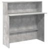 Bureau de réception gris béton 100x50x103,5cm bois d'ingénierie 