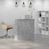 Bureau de réception gris béton 100x50x103,5cm bois d'ingénierie 