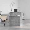 Bureau de réception gris béton 100x50x103,5cm bois d'ingénierie 