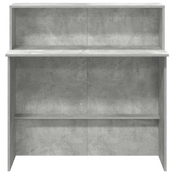 Bureau de réception gris béton 100x50x103,5cm bois d'ingénierie 