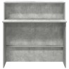 Bureau de réception gris béton 100x50x103,5cm bois d'ingénierie 