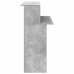 Bureau de réception gris béton 100x50x103,5cm bois d'ingénierie 