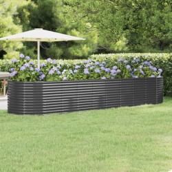 Lit surélevé de jardin Acier enduit de poudre Anthracite 