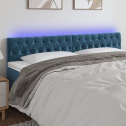 Tête de lit à LED Bleu foncé 200x7x78/88 cm Velours 