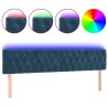 Tête de lit à LED Bleu foncé 200x7x78/88 cm Velours 