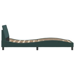 Cadre de lit sans matelas vert foncé 80x200 cm velours 
