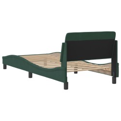 Cadre de lit sans matelas vert foncé 80x200 cm velours 
