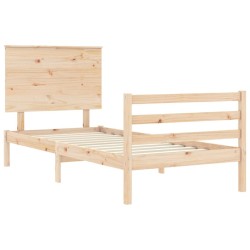 Cadre de lit sans matelas 90x200 cm bois massif 