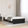Cadre de lit sans matelas noir 75x190 cm bois ingénierie 