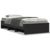 Cadre de lit sans matelas noir 75x190 cm bois ingénierie 