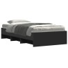 Cadre de lit sans matelas noir 75x190 cm bois ingénierie 