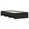 Cadre de lit sans matelas noir 75x190 cm bois ingénierie 
