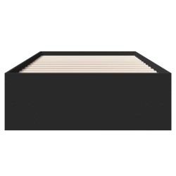 Cadre de lit sans matelas noir 75x190 cm bois ingénierie 