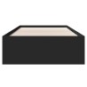 Cadre de lit sans matelas noir 75x190 cm bois ingénierie 