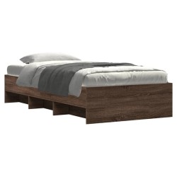 Cadre de lit sans matelas chêne marron 75x190cm bois ingénierie 