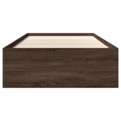 Cadre de lit sans matelas chêne marron 75x190cm bois ingénierie 