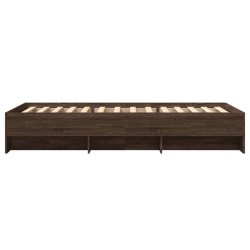 Cadre de lit sans matelas chêne marron 75x190cm bois ingénierie 