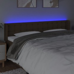 Tête de lit à LED Marron foncé 183x16x78/88 cm Tissu 