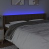 Tête de lit à LED Marron foncé 183x16x78/88 cm Tissu 