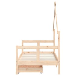 Cadre de lit pour enfant et tiroirs 80x160cm bois de pin massif 