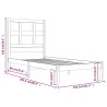 Cadre de lit sans matelas marron miel 100x200cm bois pin massif 