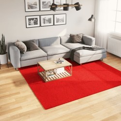 Tapis HUARTE à poils courts doux et lavable rouge 240x240 cm 
